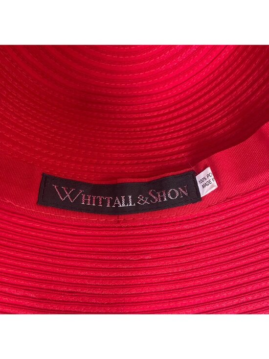 Whittall & Shon Womens Red Dress Hat With Decorative Flower main image 8